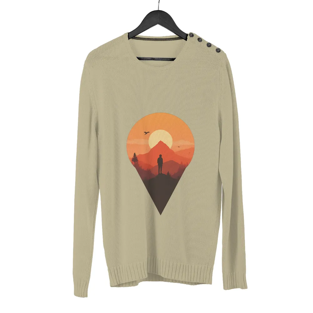 Sunset Mountain Silhouette Design: Embrace Nature's Serenity|pride peace sign shirt