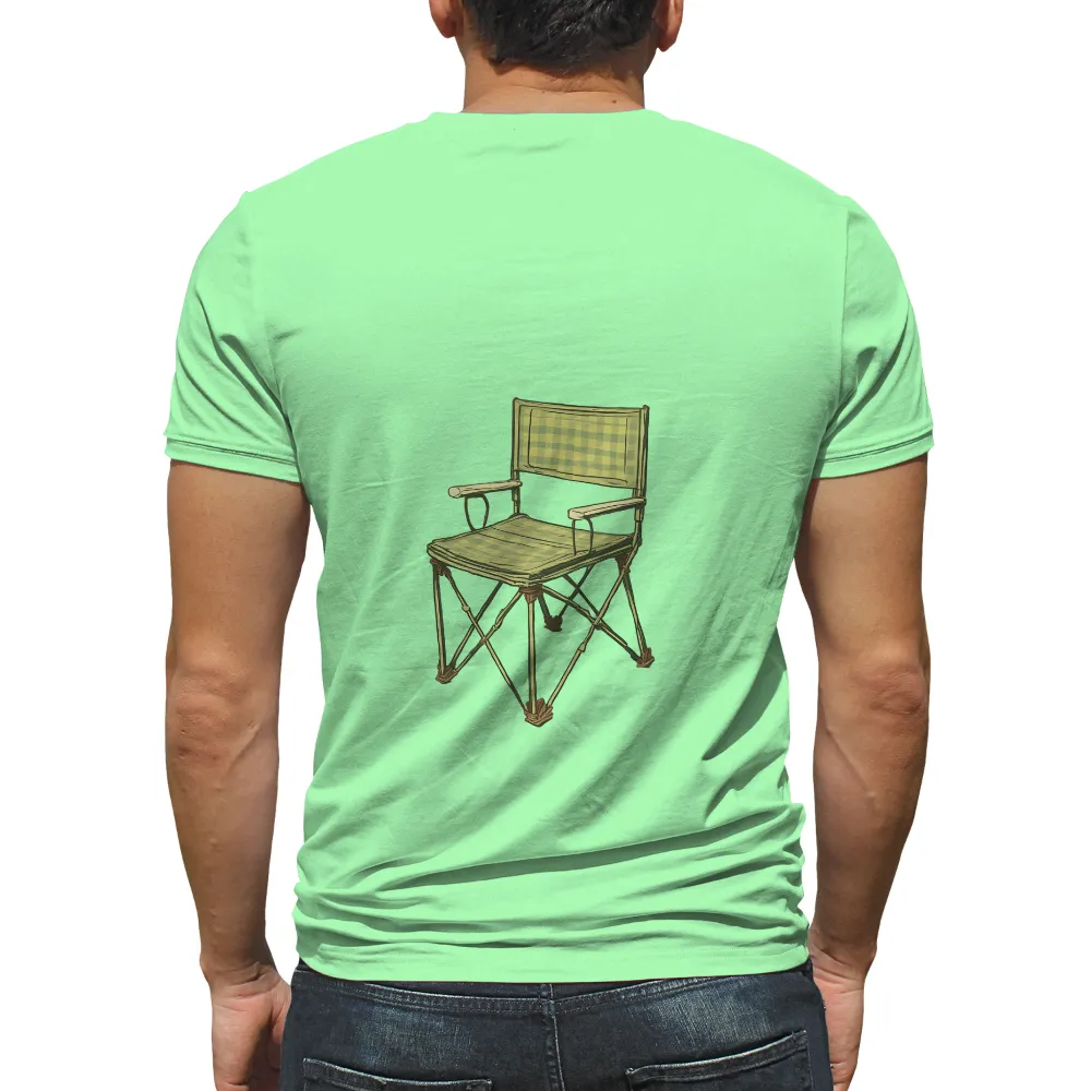 Tee Shirts Printed: Vintage Director's Chair - Rustic Charm and Classic Design|casual vintage sun moon t shirt