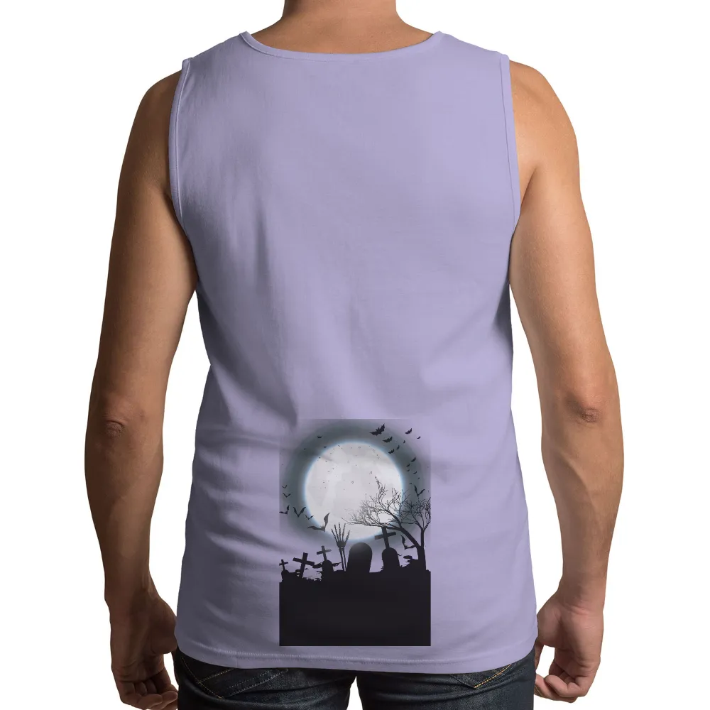 T-Shirt Printing: Spooky Cemetery Under Full Moon|bloody mary shirt spirit halloween