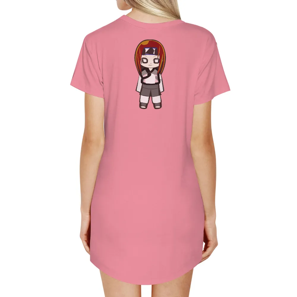 Custom Tee Shirts: Akira Anime Character with Red Hair and Headband|cartoon character with blue shirt