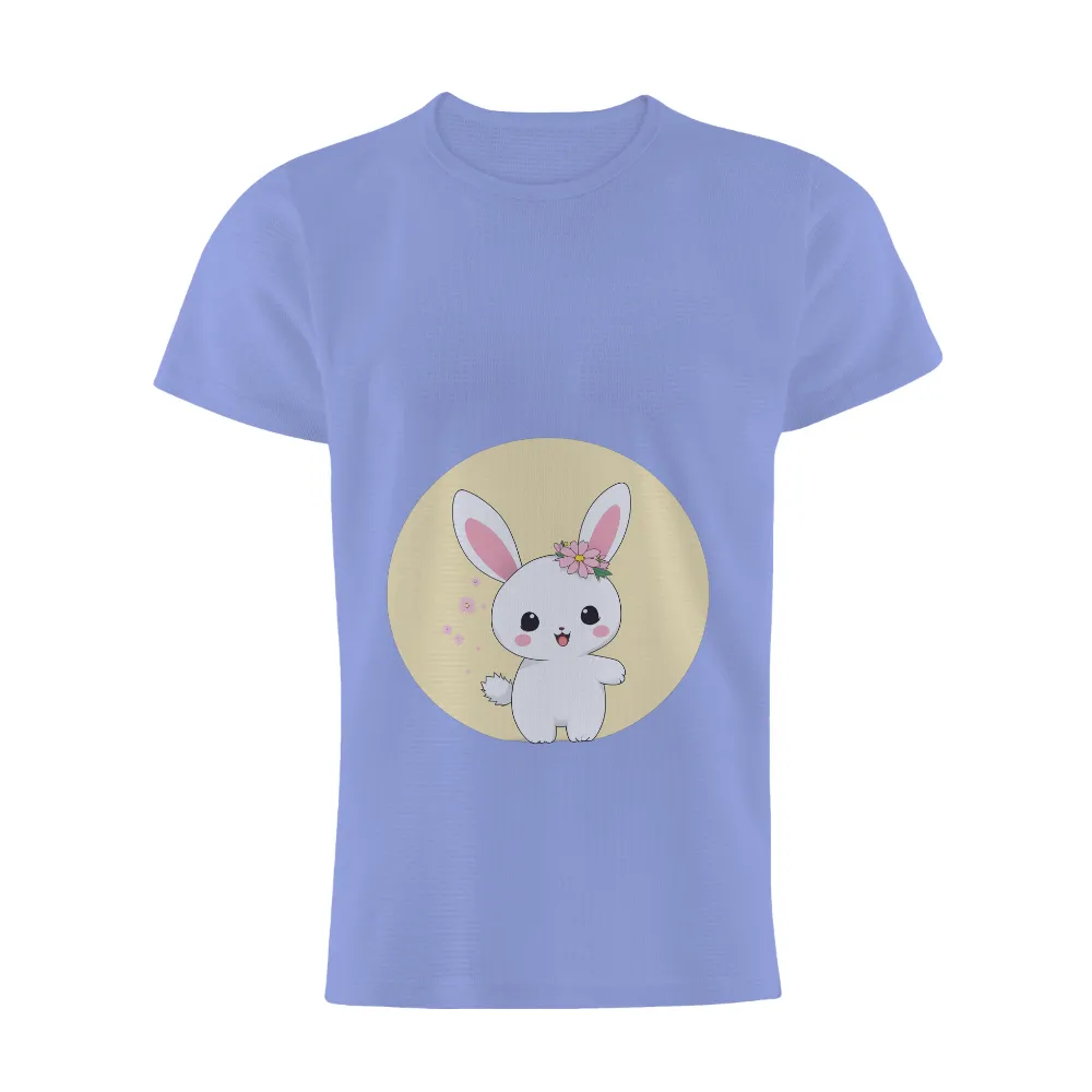 Tee Shirt Printing: Blossom the Bunny - Whimsical Spring Happiness|teacher bunny shirt