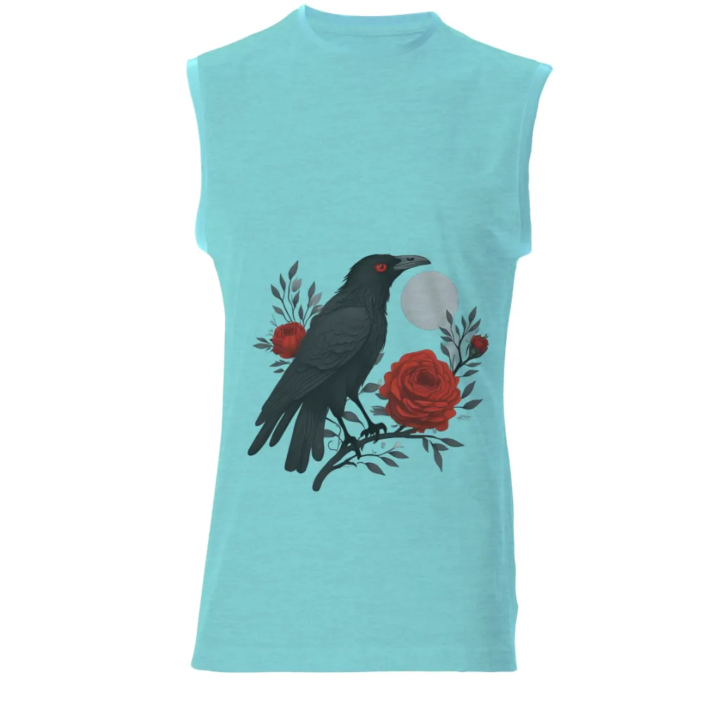 TShirt Design: Crow and Red Roses Under the Moon|love for damar 3 shirt