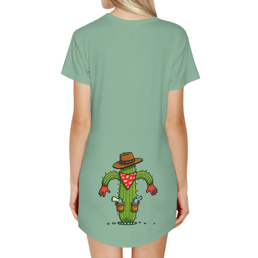 T-Shirt Printing: Cowboy Cactus - Funny & Quirky Design|t shirt simple print design