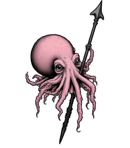 Octopus Spear Adventure Design on Custom Apparel