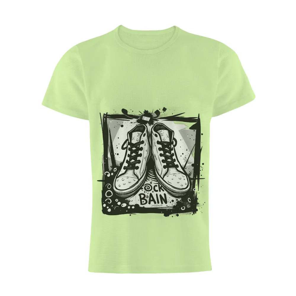 Custom T-Shirt Printing: Urban Sneaker Art Featuring BAIN|l art du rien shirt