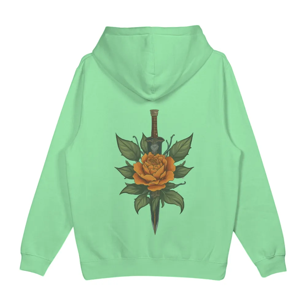 T-Shirts Custom: Orange Rose & Dagger - Strength and Resilience|t shirt roblox orange