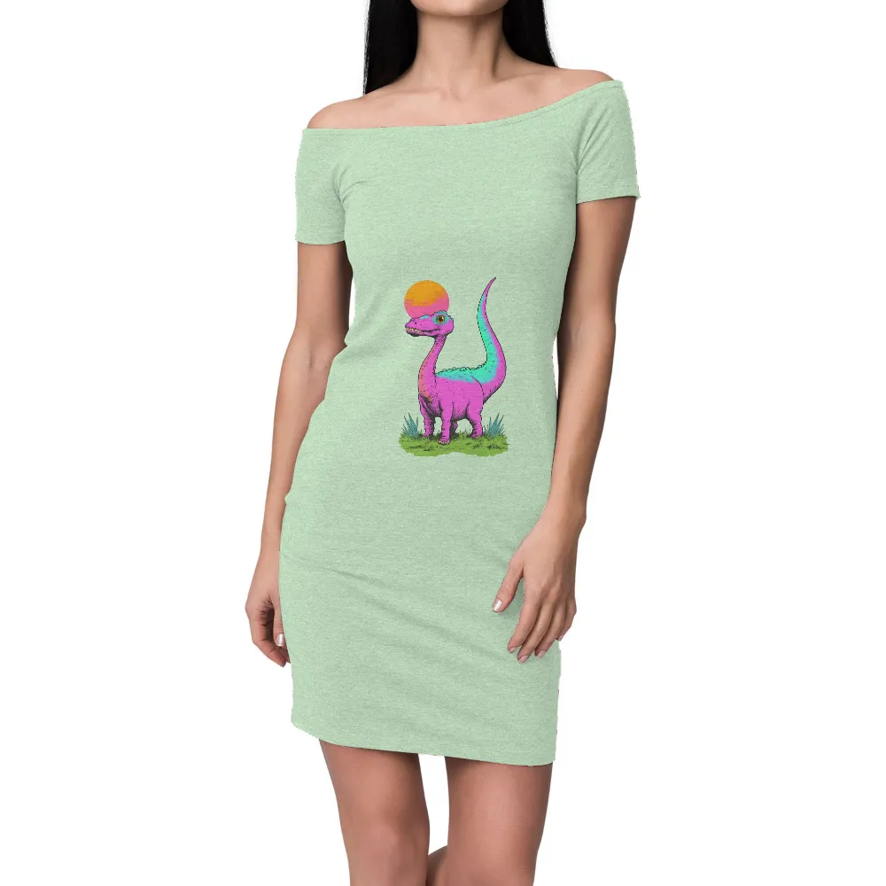 Graphic Tees: Whimsical Neon Dinosaur in Eternal Sunset|target dinosaur easter shirt