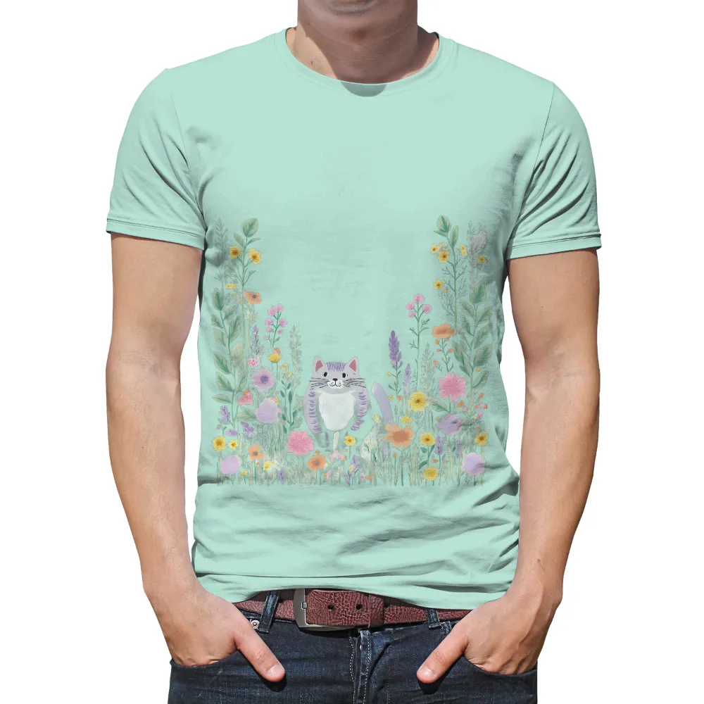 Tee Shirts Printed: Whiskers in the Enchanted Meadow|im only talking to my cat today shirt