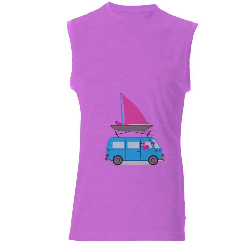 Graphic Tees: Adventure Wagon with Flamingos and Sailboat|arsenal 21 22 travel tee