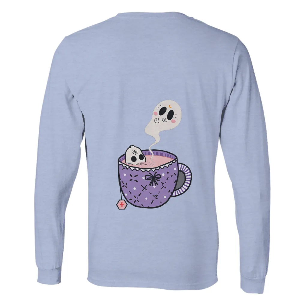 T-Shirts Custom: Whimsical Ghost Tea Party| ghostly teabag