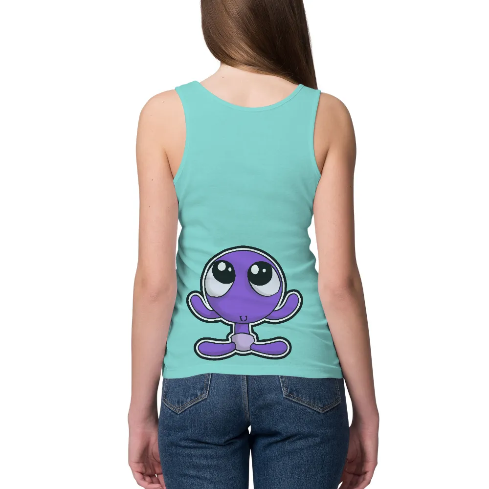 Customized Tee Shirts: Whimsical Purple Creature with Big Eyes|military purple heart t shirts