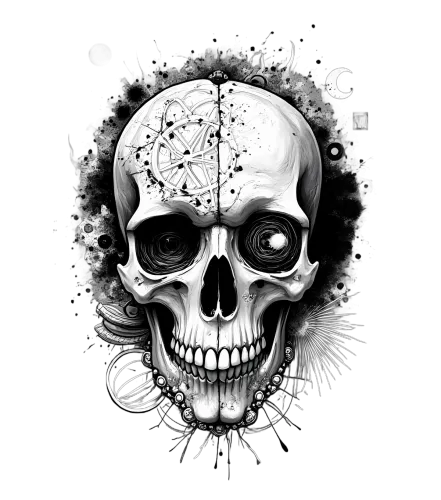 TShirt Printing: Celestial Skull - Artistic Designs