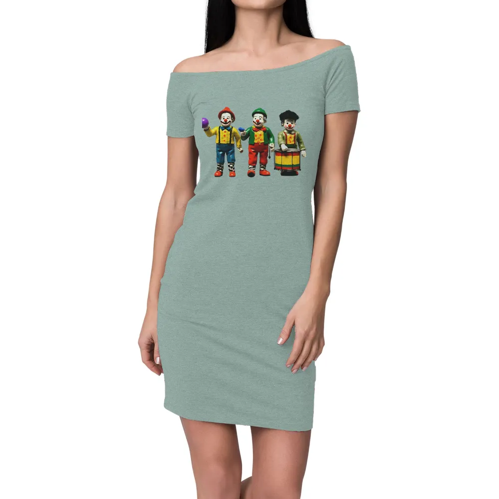 T-Shirts Design: Vintage Clown Trio - Fun and Unity|art t shirt design vintage