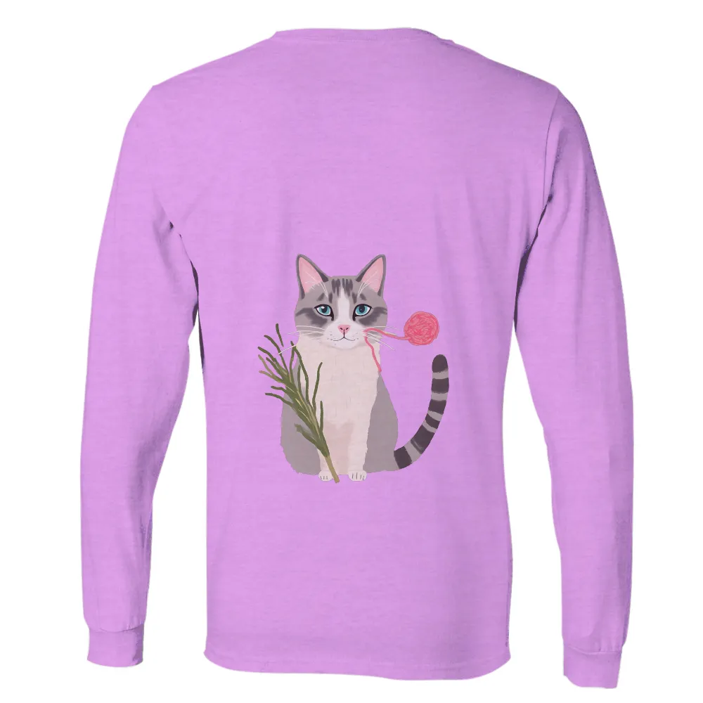 TShirt Printing: Whimsical Cat with Catnip and Yarn - Funny & Quirky Design|jordan space cat shirt