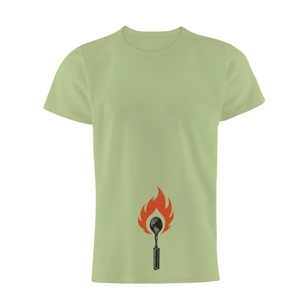 TShirt Printing: Ignite Change with Earth Matchstick Design| climate change symbol