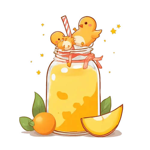 Custom Tee Shirts: Whimsical Orange Juice Jar with Chicks