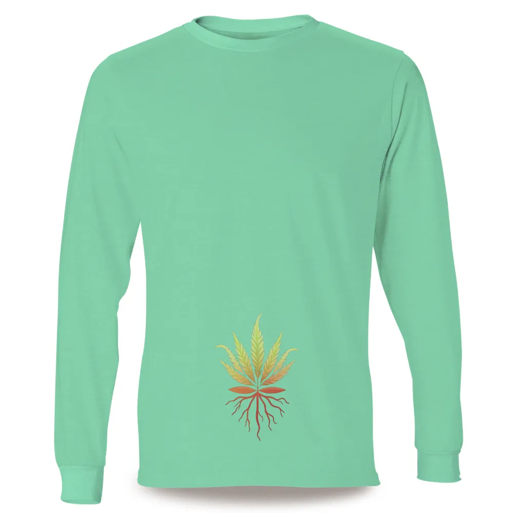 T-Shirts Design: Nature's Vibrant Leaf - Growth and Resilience|human beings 100 organic colors may vary