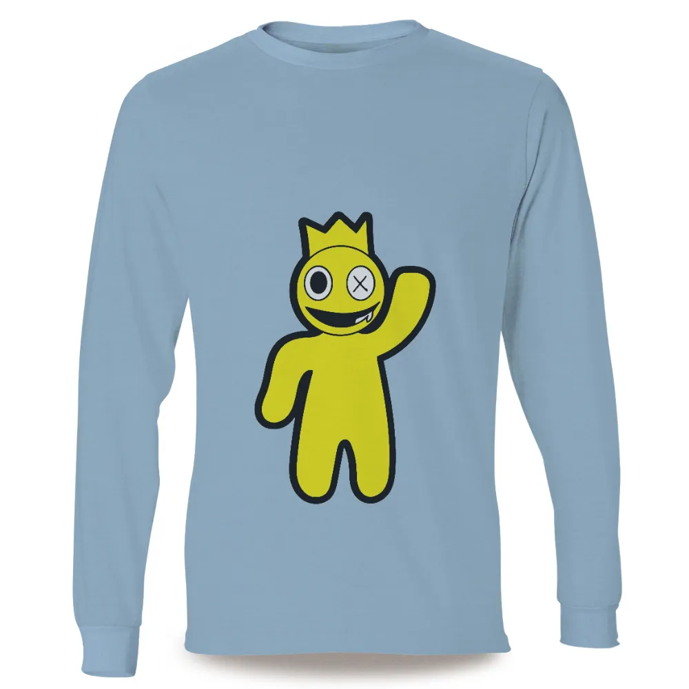 TShirt Printing: Whimsical Yellow Figure with Crown - Funny & Quirky Design|roblox frog shirt