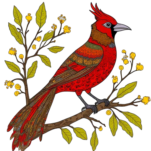 Tee Shirts Printed: Majestic Cardinal in the Forest