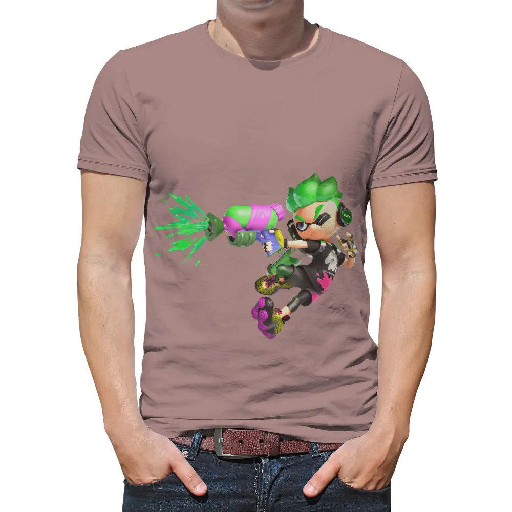 Customized Tee Shirts: Squidkid's Adventure with Green Ink Blaster|adventure time dancing with monsters shirt