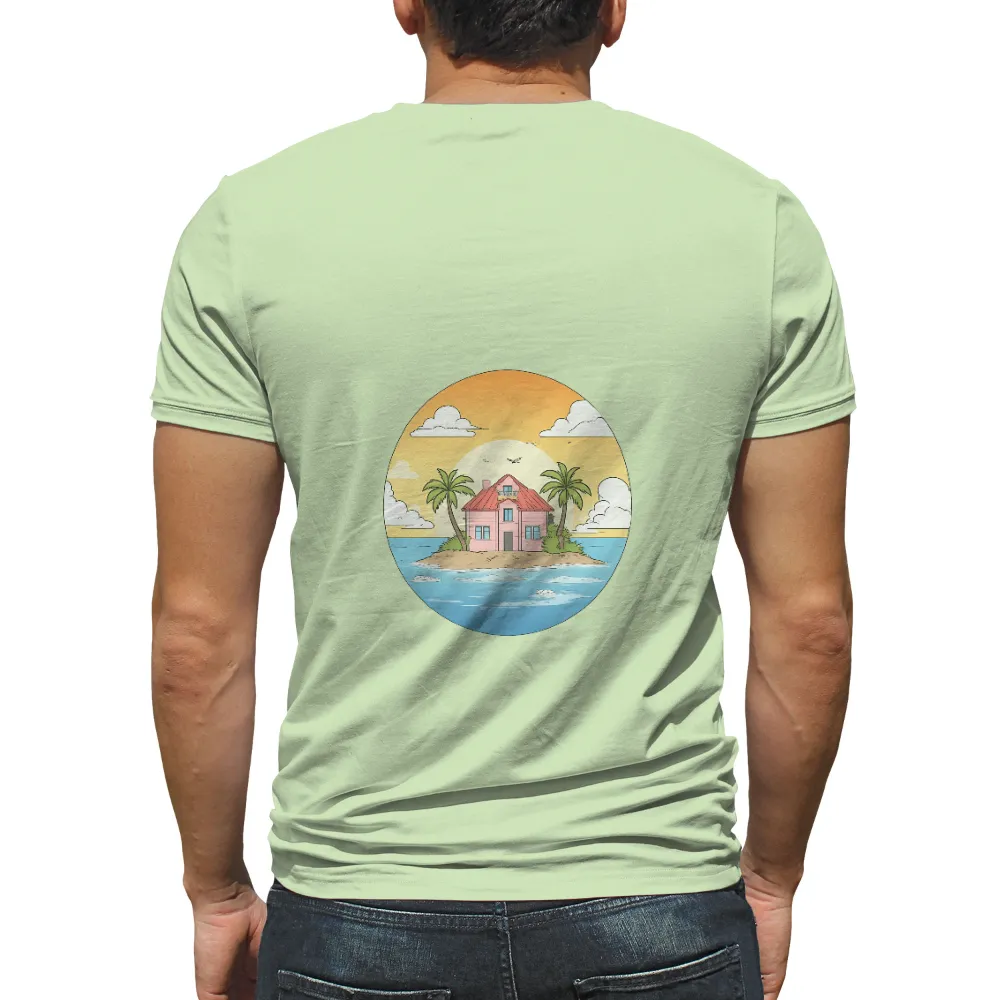 Custom Tee Shirts: Island Dream - Escape to Paradise| Palm trees swaying in the breeze