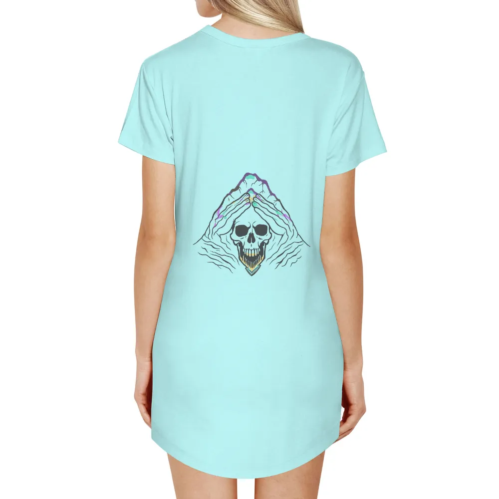 Shirts Graphic Tees: Resilient Skull with Vibrant Flower Roots|animal crossing skull shirt