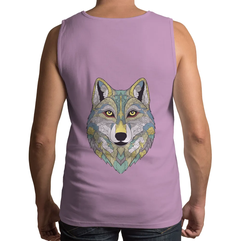 T-Shirt Printing: Nature's Guardian - Wolf Inspired Artistic Design| Golden eyes