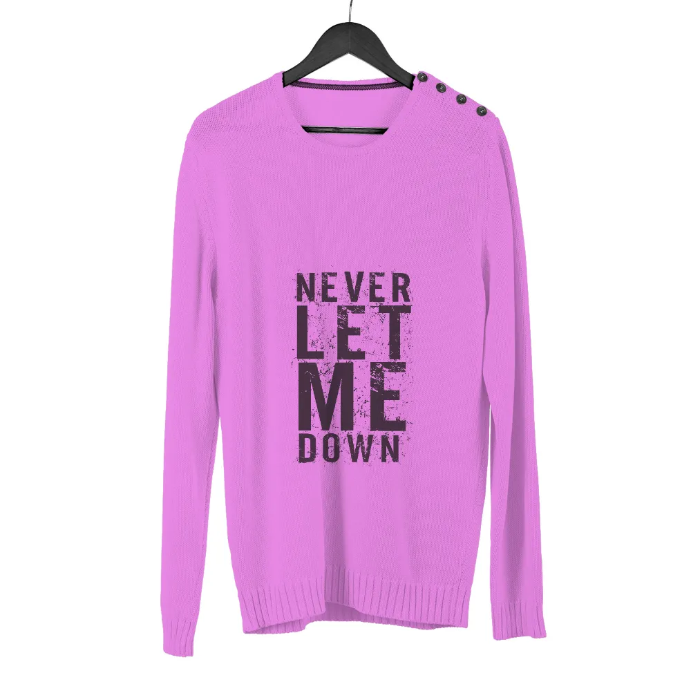 TShirt Printing: Never Let Me Down - Vintage Typography Design|vintage originals various artists t shirts