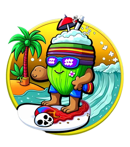 TShirt Design: Quirky Beach Character Embracing Summer Adventure