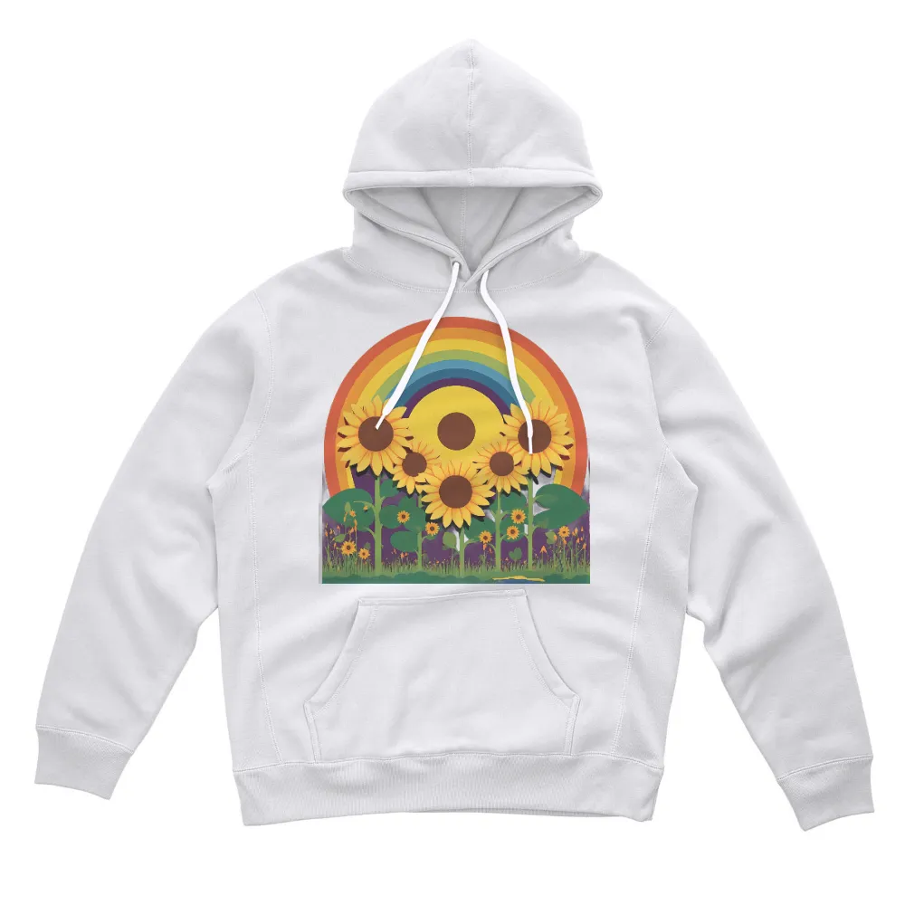 TShirt Printing: Sunflowers Under the Rainbow - Artistic Designs|rainbow sequin lips t shirt