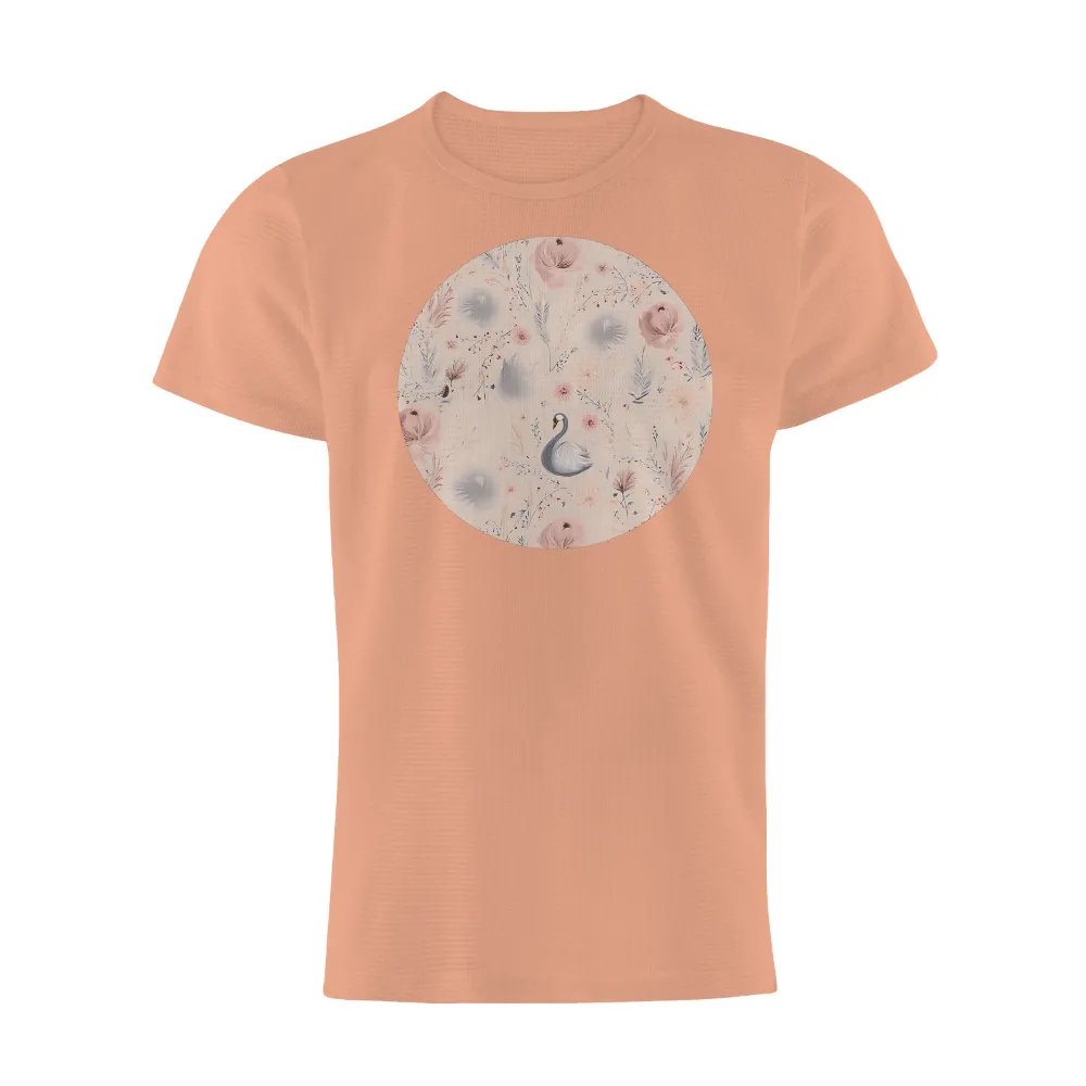 TShirt Printing: Serene Swan in Pastel Paradise|i may not know my flowers shirt