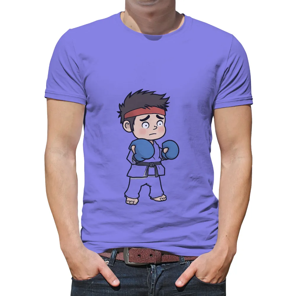 Customized Tee Shirts: Chibi Karate Fighter with Boxing Gloves|i know karate shirt