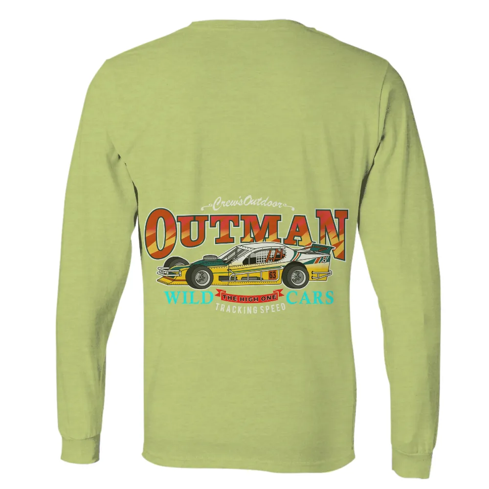 TShirt Design: OUTMAN Wild Cars - Retro Racing Adventure|adventure time dancing with monsters shirt