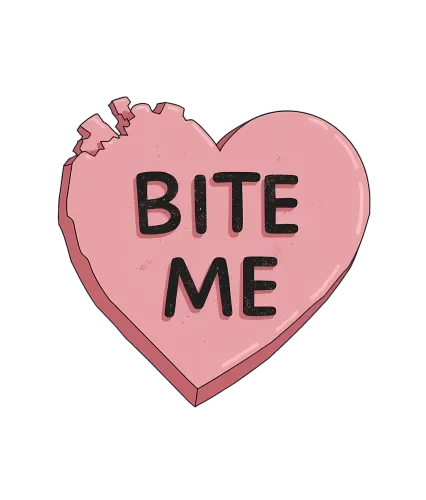 Shirts Graphic Tees: Bite Me Heart Candy - Funny & Quotes