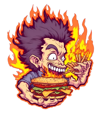 Customized Tee Shirts: Reckless Fun with Flames and Burger