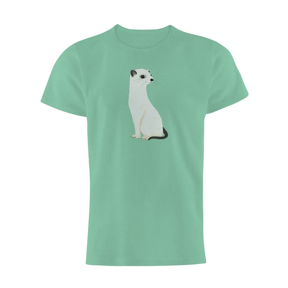 Customized Tee Shirts: Minimalist Weasel Design|mens shirts with animal prints