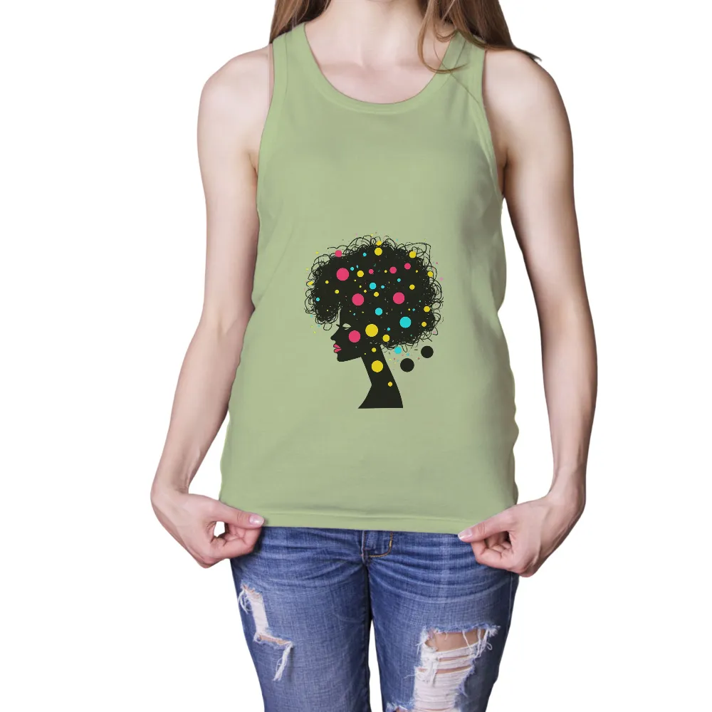 T-Shirts Pattern: Vibrant Polka Dots on Silhouette - Artistic Designs|strength camp t shirt