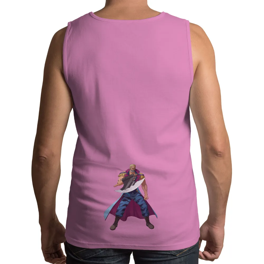 Custom Tee Shirts: Dracule Mihawk - Power and Resilience|one piece bonney drying her shirt