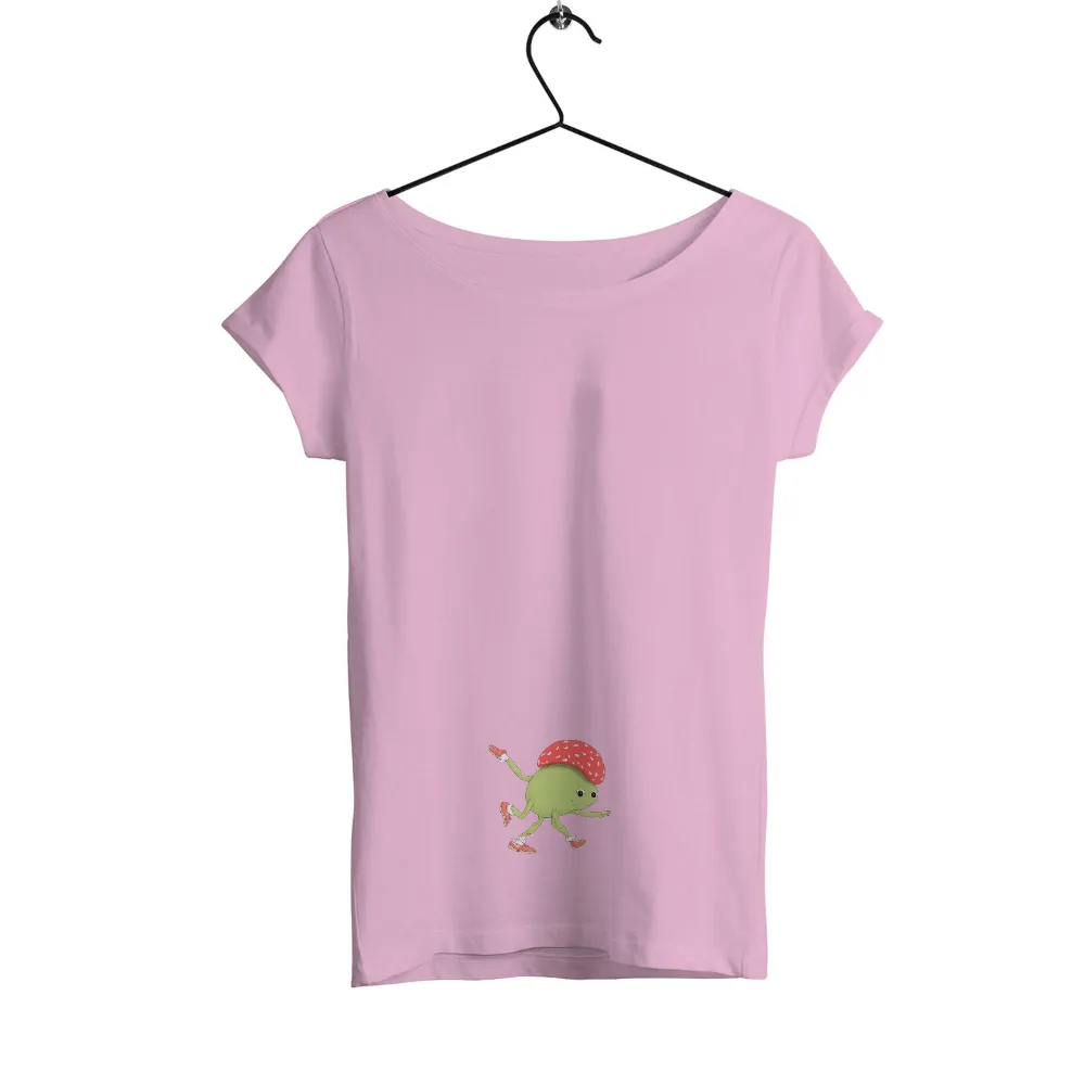 TShirt Printing: Embrace Life's Adventures with Mushy|Cheerful green creature with a red cap