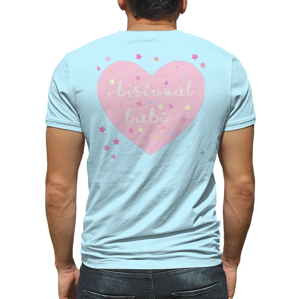 Custom Bisexual Pride Apparel with Heart, Stars, and Love Design|man i love farming shirt busch light