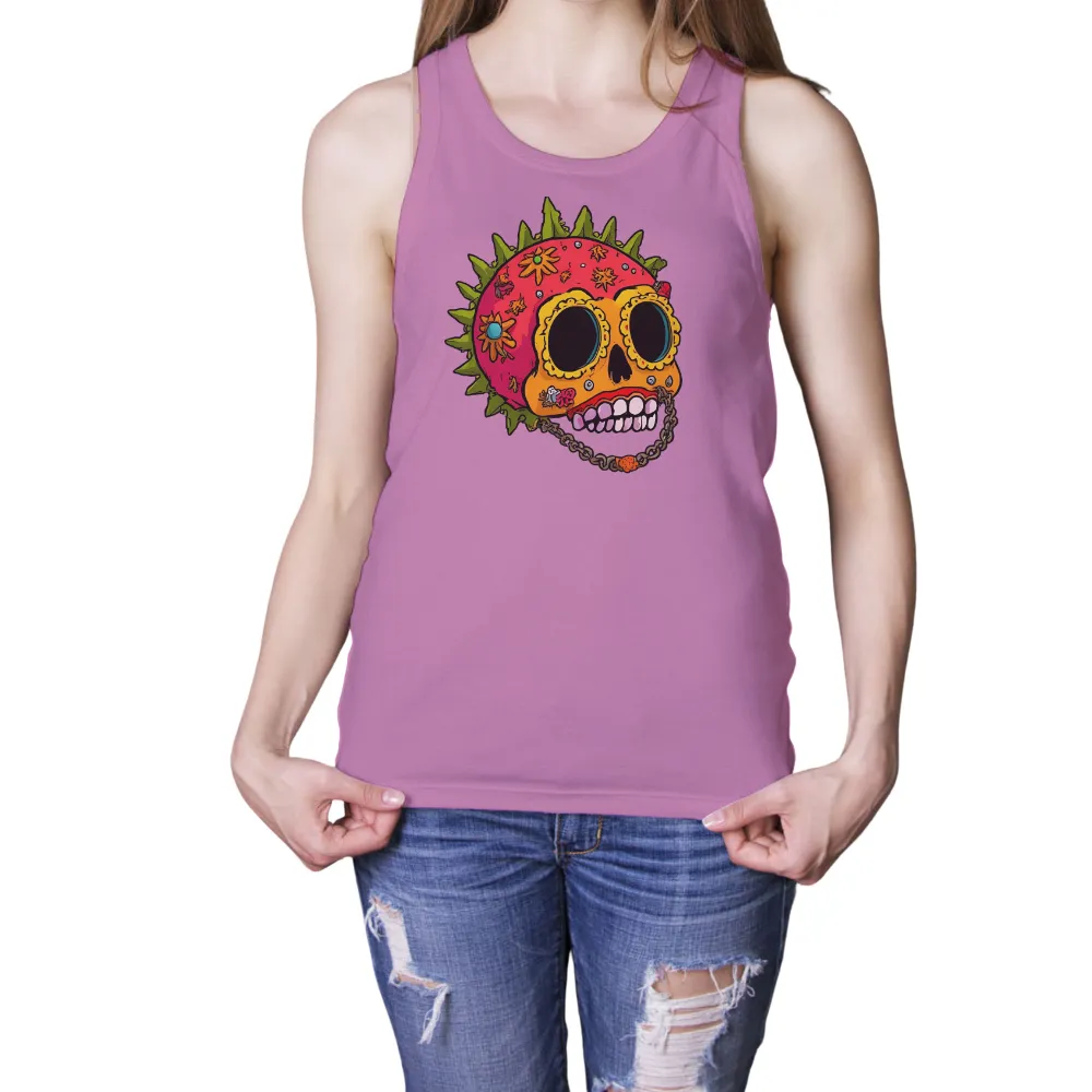 Custom T-Shirt Printing: Vibrant Day of the Dead Skull Design|the dirt miller high life shirt