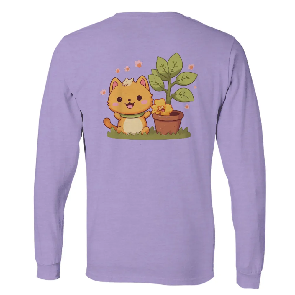 TShirt Design: Whimsical Cat and Flower | Adorable Characters| adorable characters