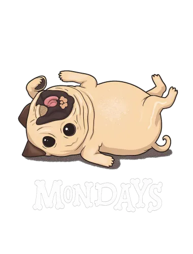 T-Shirts Pattern: Pug Mondays - Funny & Quotes