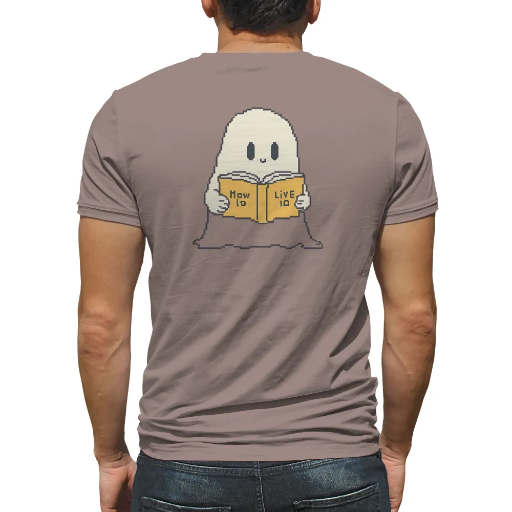 TShirt Printing: Pixel Art Ghost Reading 'How to Live 10'|cute t shirt on roblox