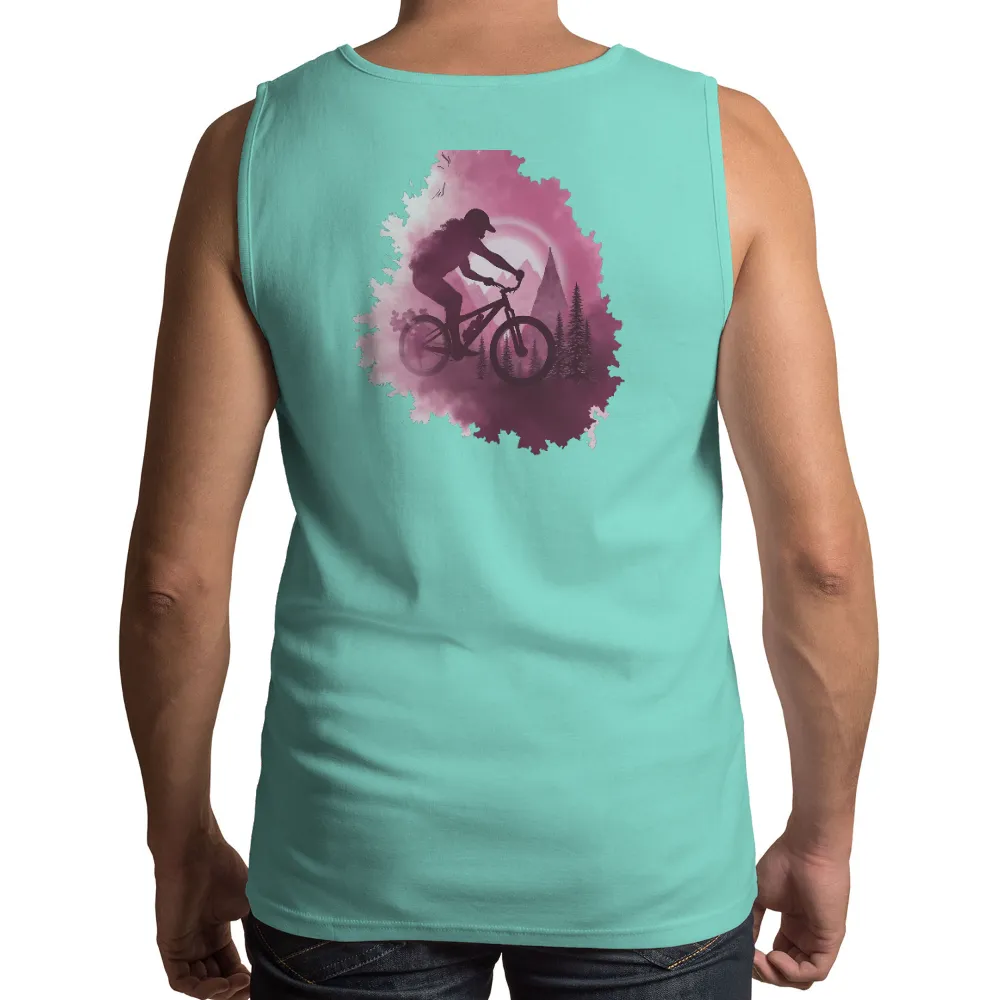 Mountain Biking T-Shirts Design | Adventure in Nature| vibrant pink hues