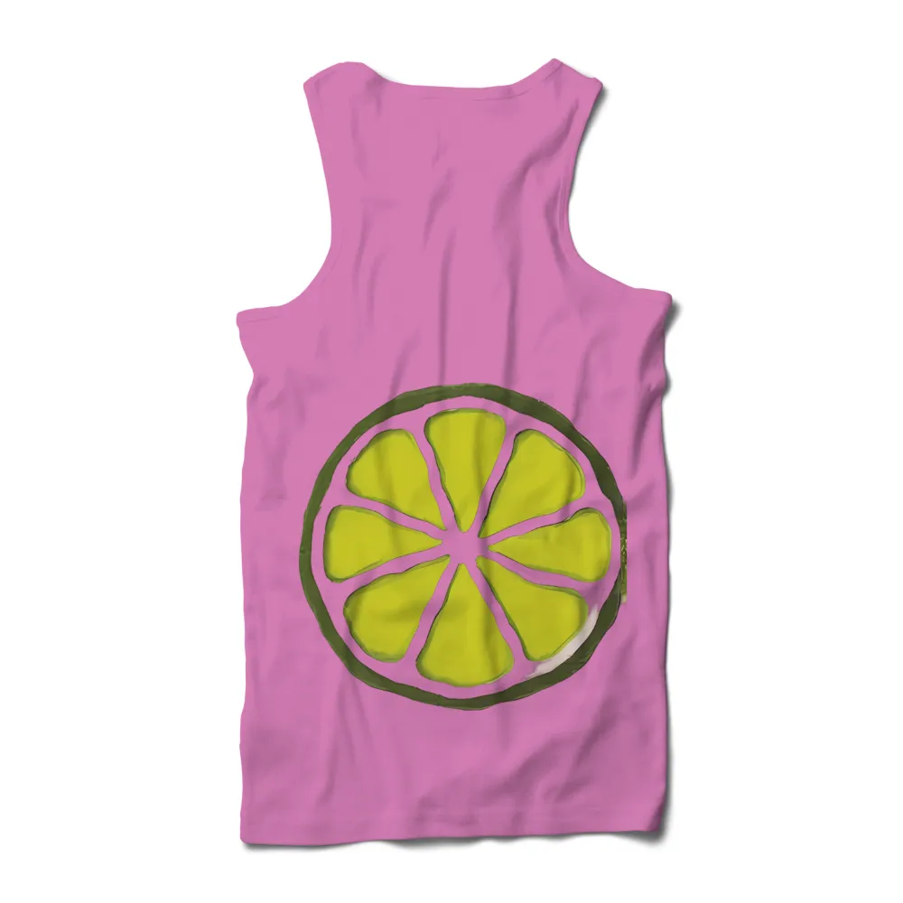 TShirt Printing: Vibrant Lime Slice - Fresh Joy|white and neon pink shirt