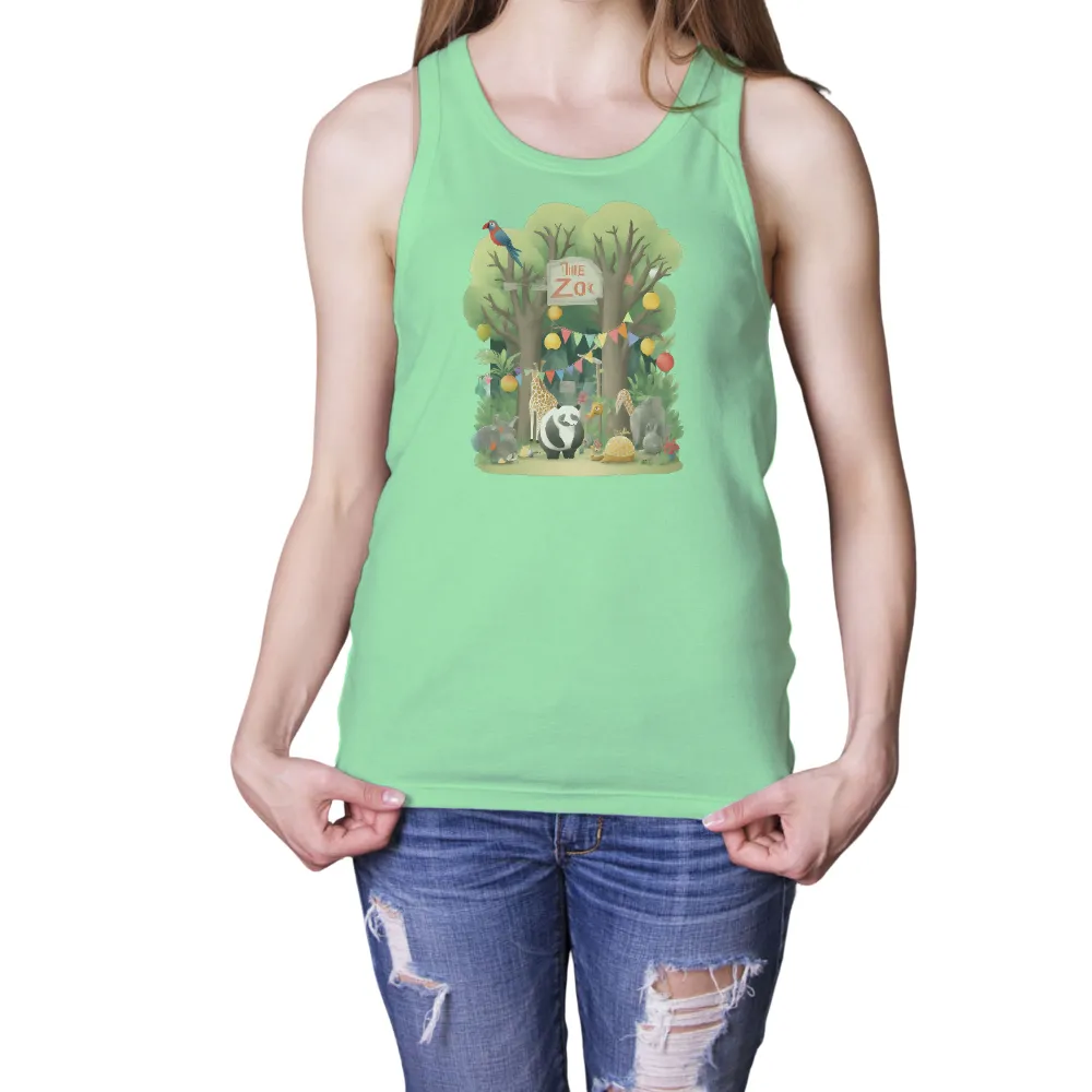 Graphic Tees: Whimsical Zoo Adventure - Animals, Nature, Joy|tropical parrot shirt