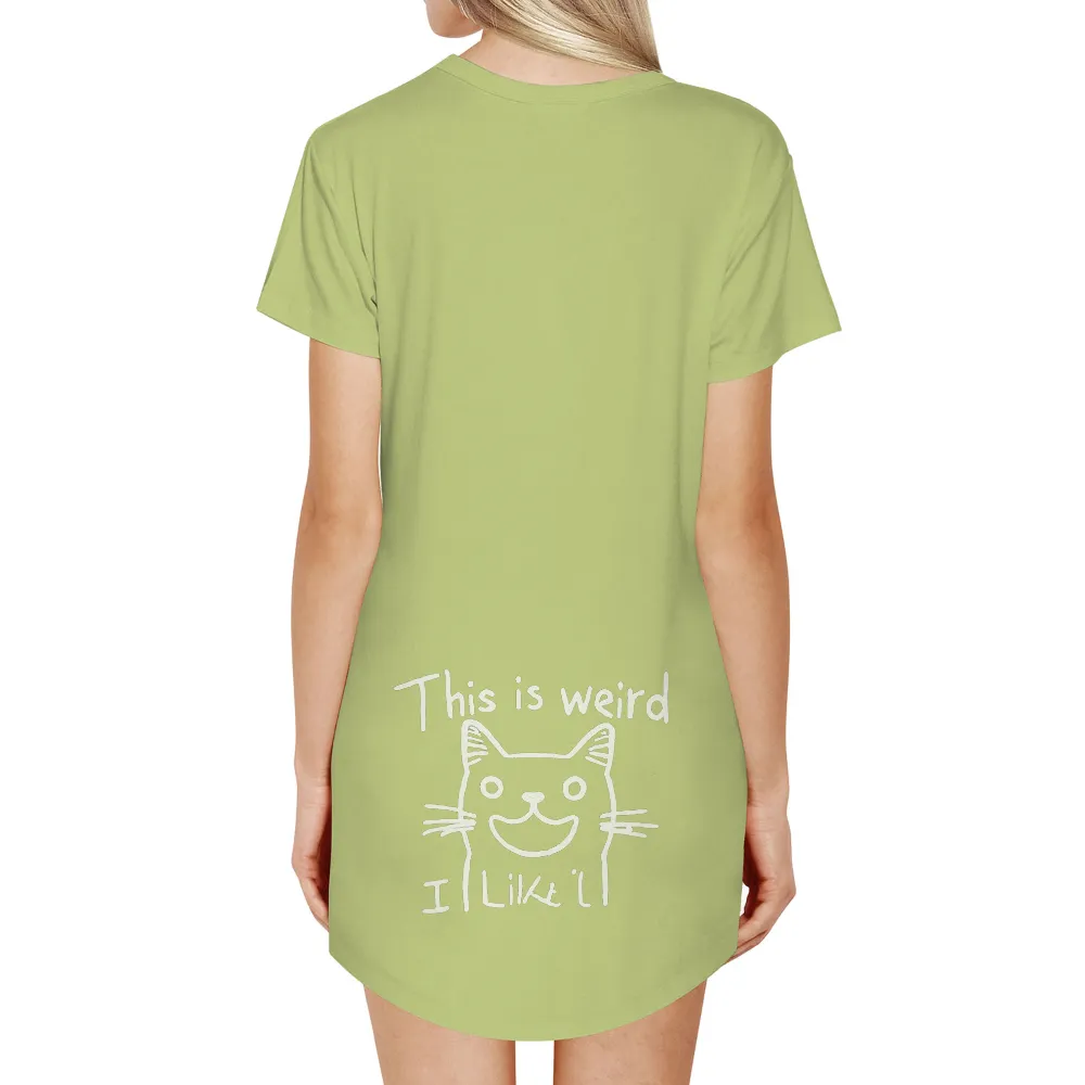 T-Shirts Pattern: This is Weird, I Like It - Quirky Cat Design|easter cat shirt