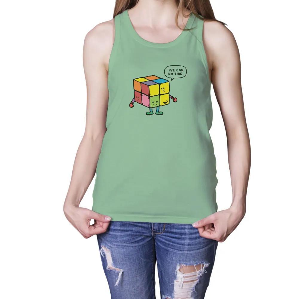 Customized Tee Shirts: Rainbow Cube - We Can Do This|men's art cotton colorful printed loose casual shirts