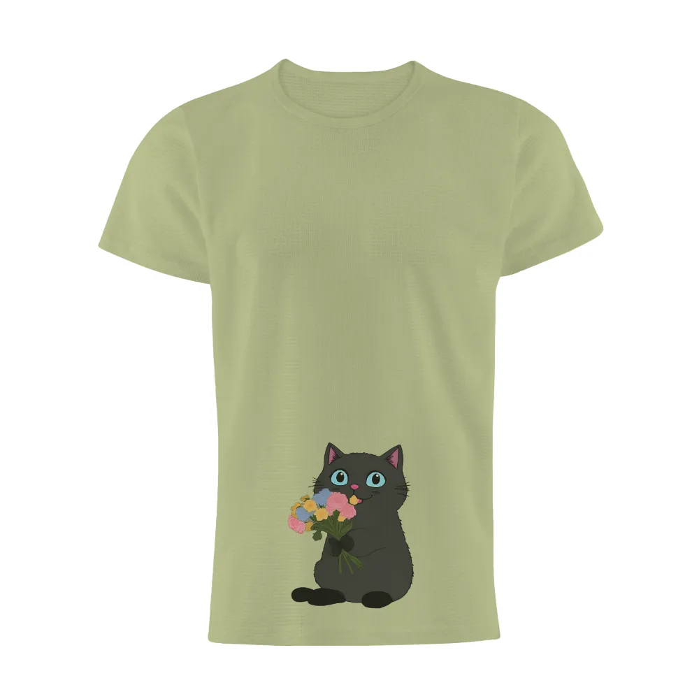 Tee Shirt Printing: Luna the Flower Cat Spreads Joy|easter cat shirt